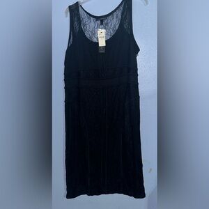 LANE BRYANT BLACK SLEEVELESS  LACE
BODY CON COMPRESSION DRESS PLUS